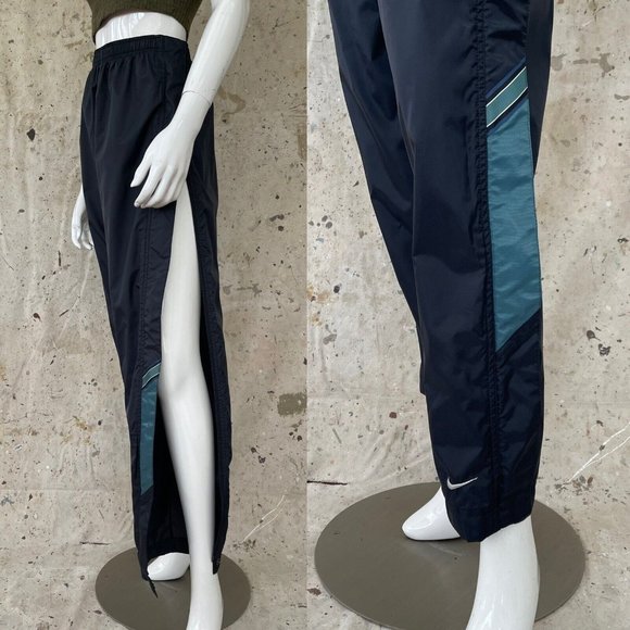 Vintage 90’s Nike Breakaway Full Zip Leg Nylon Athletic Pants Women’s Small - Picture 2 of 5